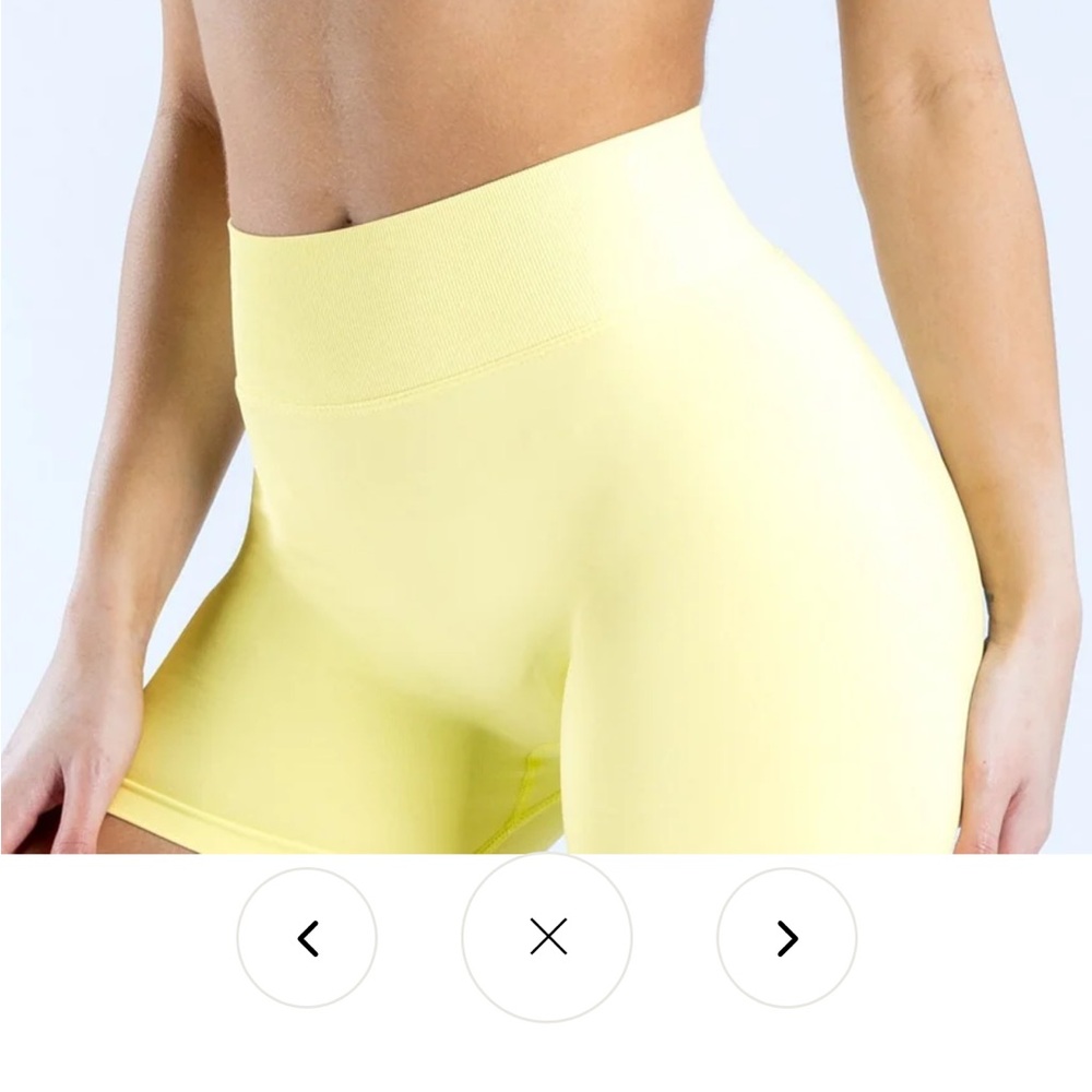 Dfyne Yellow Athletic Shorts for Women